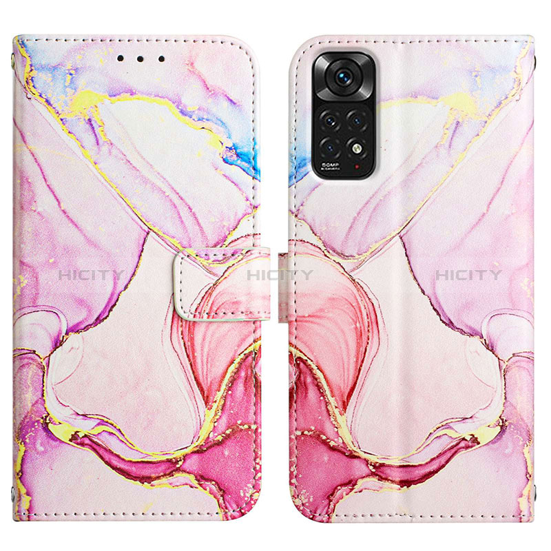 Custodia Portafoglio In Pelle Fantasia Modello Cover con Supporto Y04B per Xiaomi Redmi Note 11S 4G Rosa