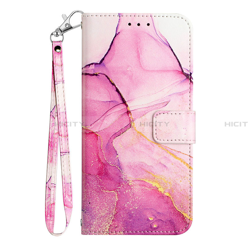 Custodia Portafoglio In Pelle Fantasia Modello Cover con Supporto Y05B per Samsung Galaxy A23 4G Rosa Caldo
