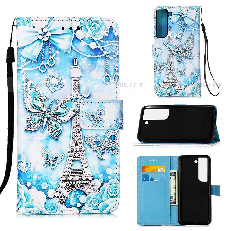 Custodia Portafoglio In Pelle Fantasia Modello Cover con Supporto Y05B per Samsung Galaxy S21 Plus 5G