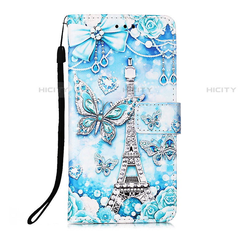 Custodia Portafoglio In Pelle Fantasia Modello Cover con Supporto Y05B per Samsung Galaxy S21 Plus 5G Blu