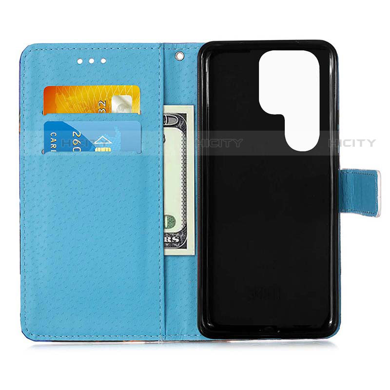 Custodia Portafoglio In Pelle Fantasia Modello Cover con Supporto Y05B per Samsung Galaxy S23 Ultra 5G