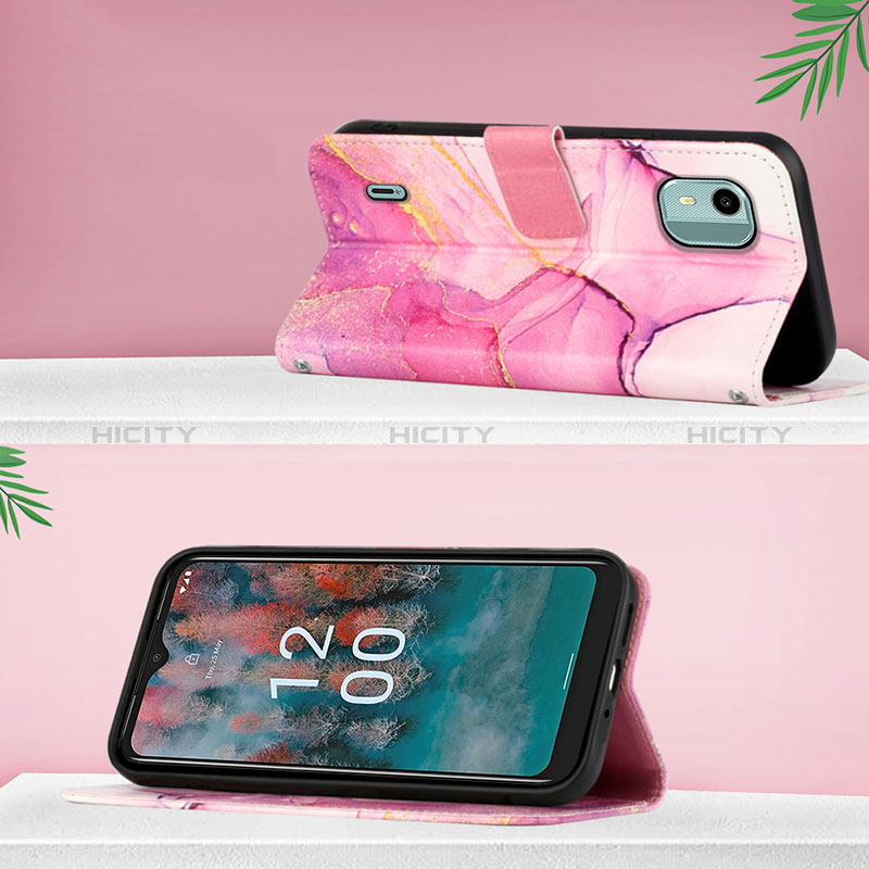 Custodia Portafoglio In Pelle Fantasia Modello Cover con Supporto YB1 per Nokia C12 Plus