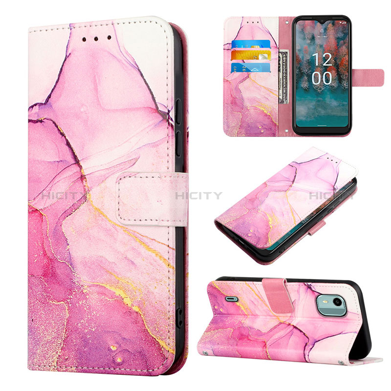 Custodia Portafoglio In Pelle Fantasia Modello Cover con Supporto YB1 per Nokia C12 Pro