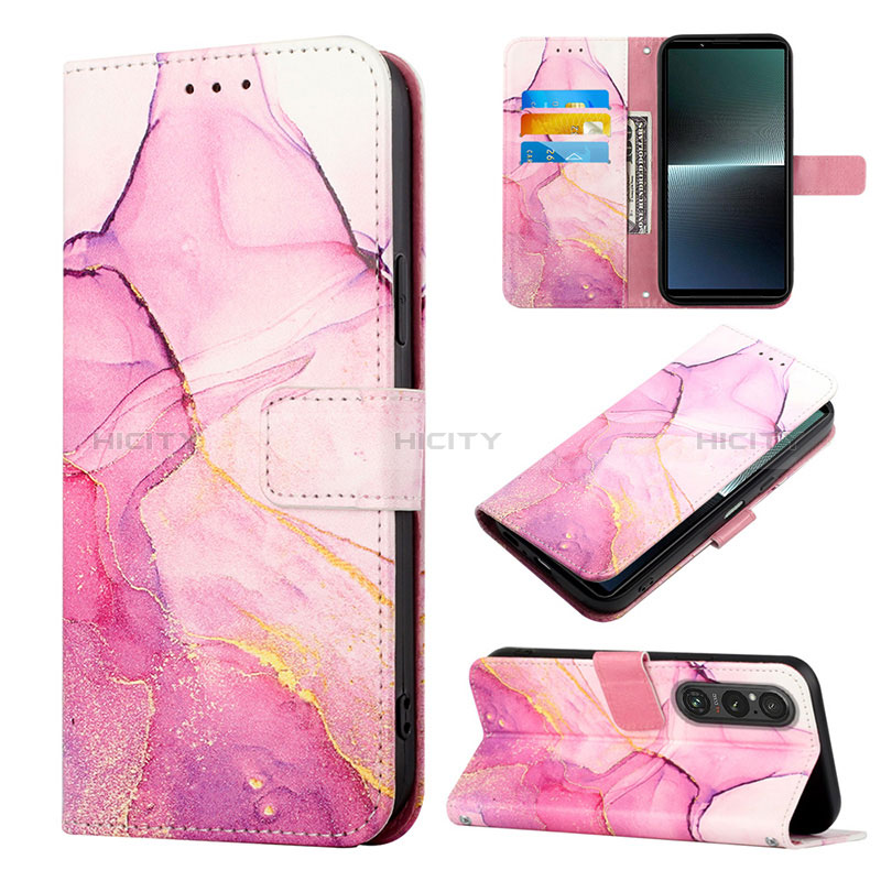 Custodia Portafoglio In Pelle Fantasia Modello Cover con Supporto YB1 per Sony Xperia 1 V