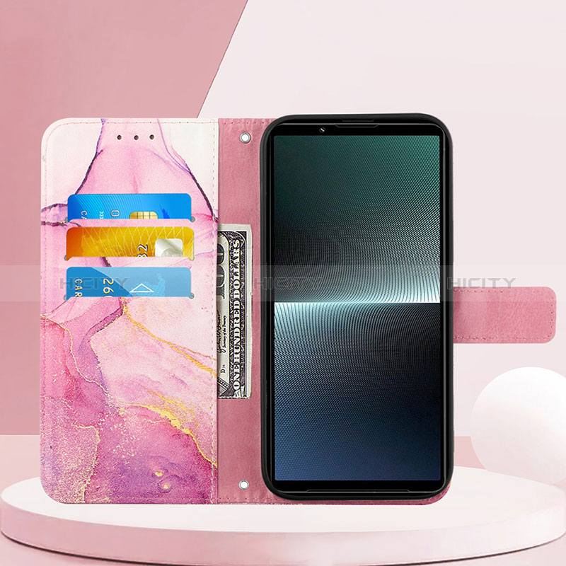 Custodia Portafoglio In Pelle Fantasia Modello Cover con Supporto YB1 per Sony Xperia 1 V