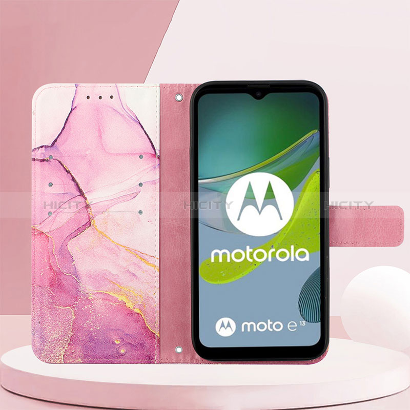 Custodia Portafoglio In Pelle Fantasia Modello Cover con Supporto YB4 per Motorola Moto E13