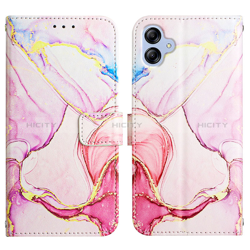 Custodia Portafoglio In Pelle Fantasia Modello Cover con Supporto YB4 per Samsung Galaxy F04 Rosa