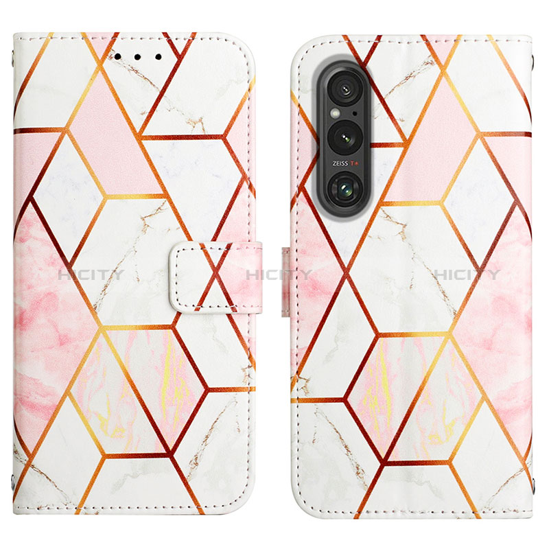 Custodia Portafoglio In Pelle Fantasia Modello Cover con Supporto YB4 per Sony Xperia 1 V