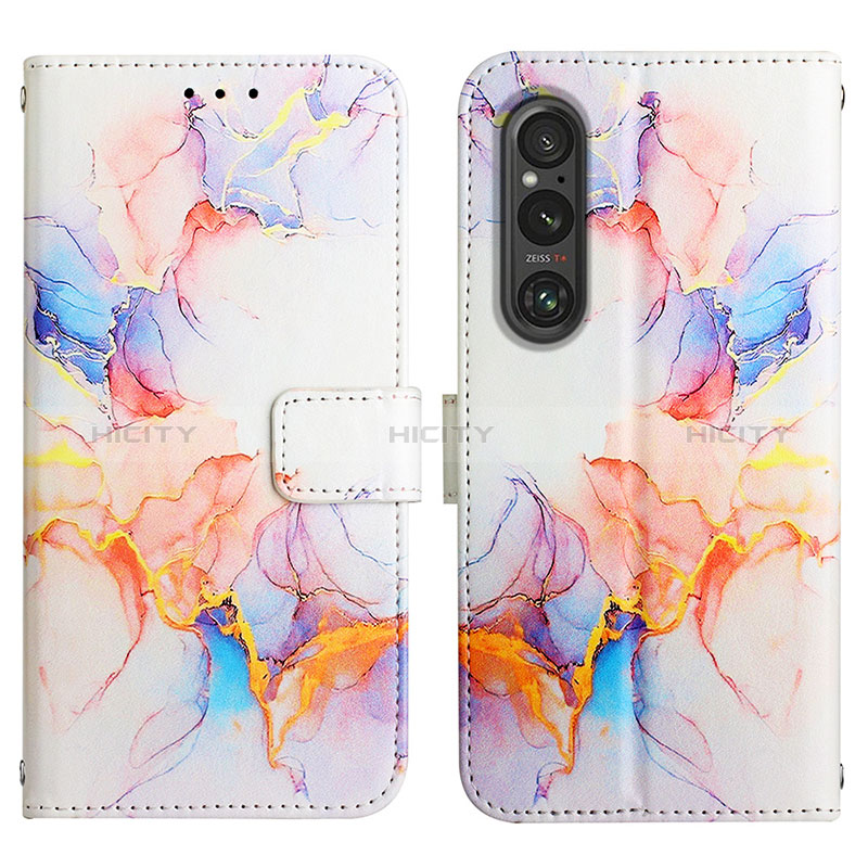 Custodia Portafoglio In Pelle Fantasia Modello Cover con Supporto YB4 per Sony Xperia 1 V