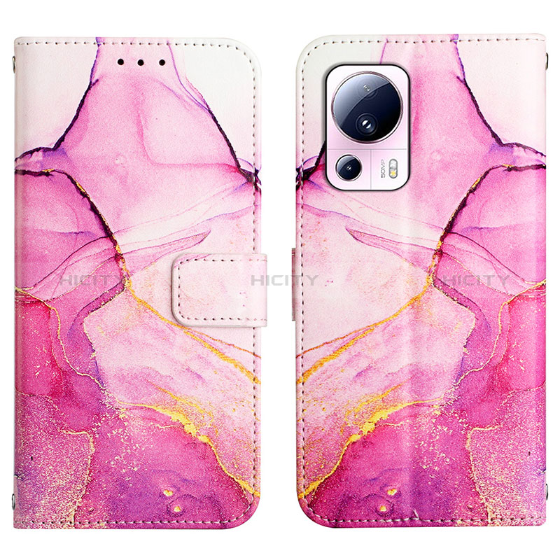 Custodia Portafoglio In Pelle Fantasia Modello Cover con Supporto YB4 per Xiaomi Civi 2 5G Rosa Caldo