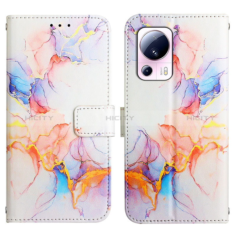 Custodia Portafoglio In Pelle Fantasia Modello Cover con Supporto YB4 per Xiaomi Mi 13 Lite 5G Blu