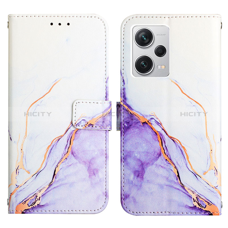 Custodia Portafoglio In Pelle Fantasia Modello Cover con Supporto YB4 per Xiaomi Redmi Note 12 Explorer Viola