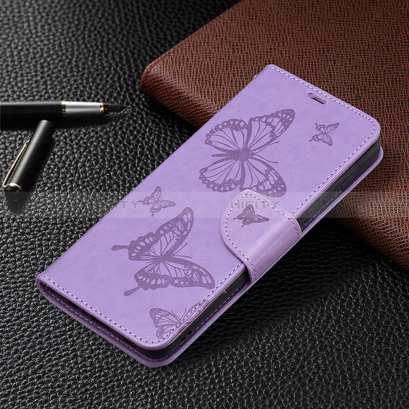 Custodia Portafoglio In Pelle Farfalla Cover con Supporto B01F per Samsung Galaxy A02