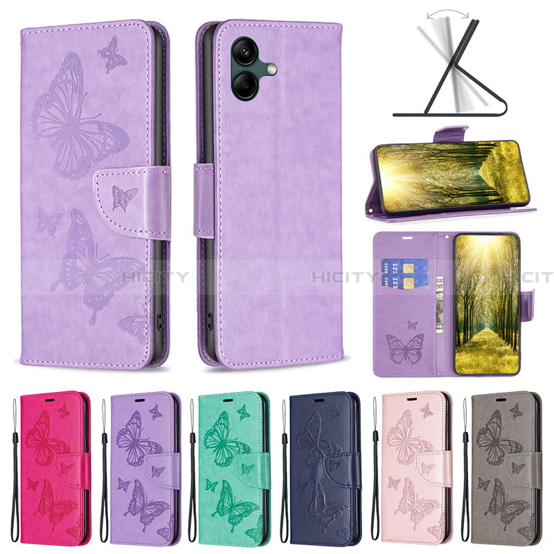 Custodia Portafoglio In Pelle Farfalla Cover con Supporto B01F per Samsung Galaxy A04 4G