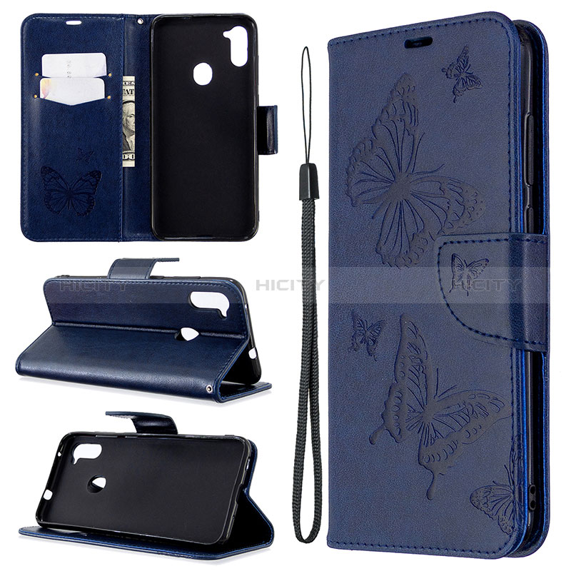 Custodia Portafoglio In Pelle Farfalla Cover con Supporto B01F per Samsung Galaxy A11