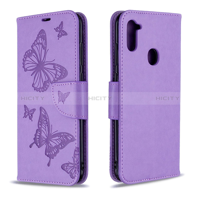 Custodia Portafoglio In Pelle Farfalla Cover con Supporto B01F per Samsung Galaxy A11 Lavanda