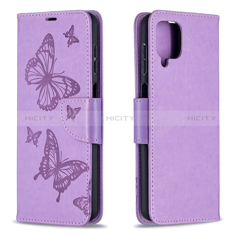 Custodia Portafoglio In Pelle Farfalla Cover con Supporto B01F per Samsung Galaxy A12