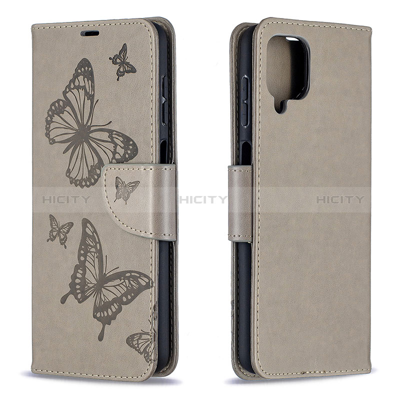 Custodia Portafoglio In Pelle Farfalla Cover con Supporto B01F per Samsung Galaxy A12