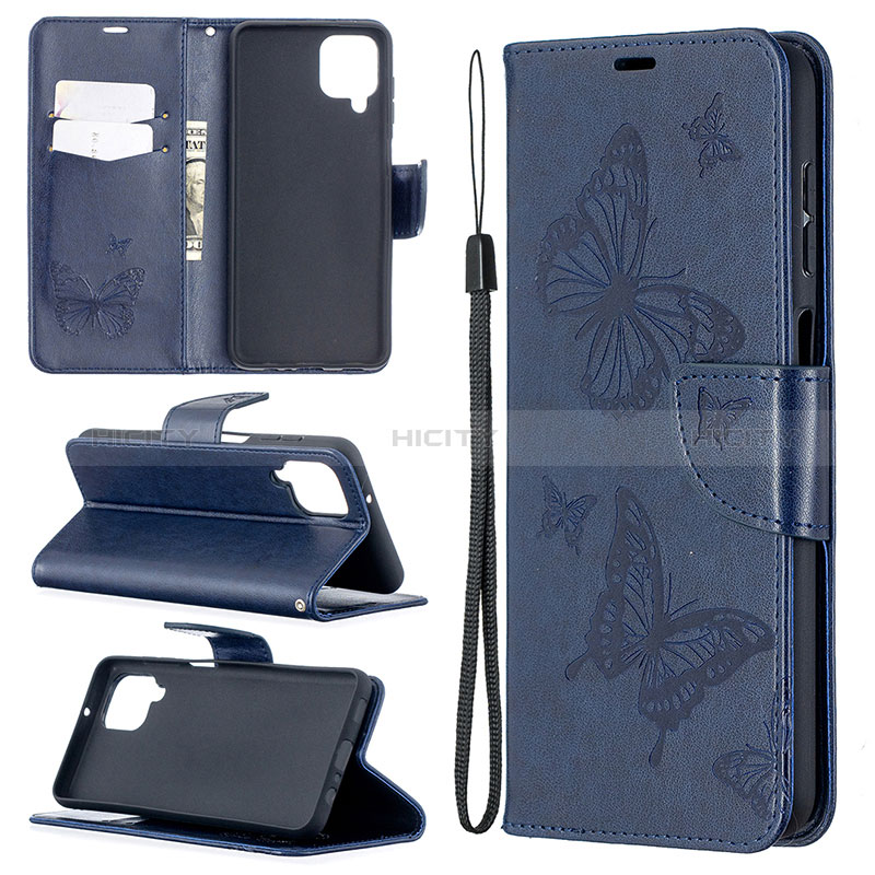 Custodia Portafoglio In Pelle Farfalla Cover con Supporto B01F per Samsung Galaxy A12 5G