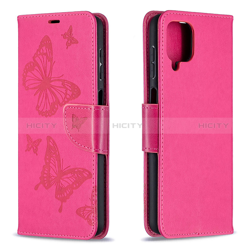 Custodia Portafoglio In Pelle Farfalla Cover con Supporto B01F per Samsung Galaxy A12 Nacho