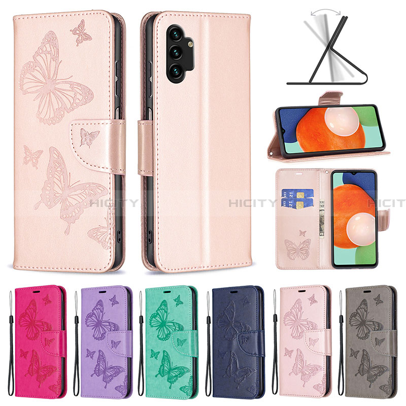 Custodia Portafoglio In Pelle Farfalla Cover con Supporto B01F per Samsung Galaxy A13 4G