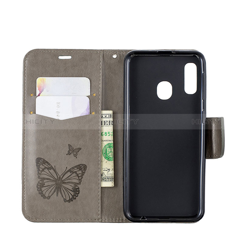 Custodia Portafoglio In Pelle Farfalla Cover con Supporto B01F per Samsung Galaxy A20e