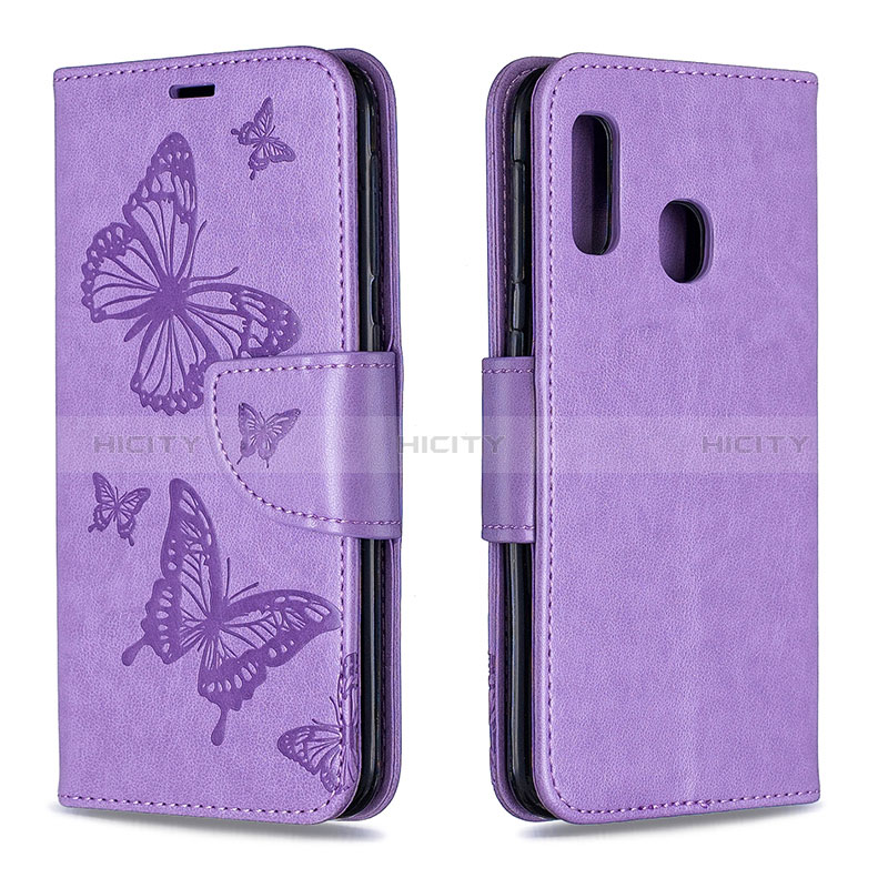 Custodia Portafoglio In Pelle Farfalla Cover con Supporto B01F per Samsung Galaxy A20e