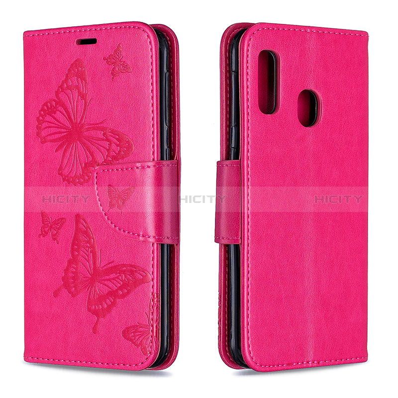 Custodia Portafoglio In Pelle Farfalla Cover con Supporto B01F per Samsung Galaxy A20e