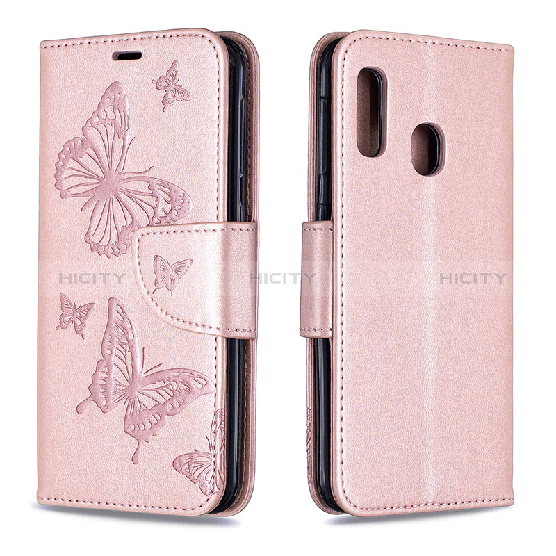 Custodia Portafoglio In Pelle Farfalla Cover con Supporto B01F per Samsung Galaxy A20e