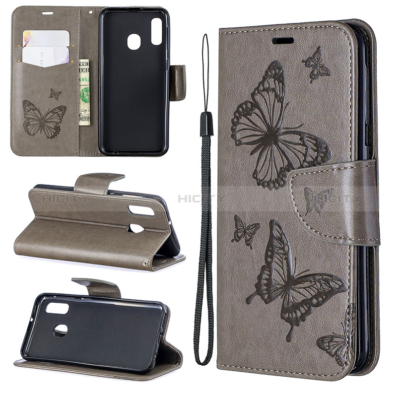 Custodia Portafoglio In Pelle Farfalla Cover con Supporto B01F per Samsung Galaxy A20e