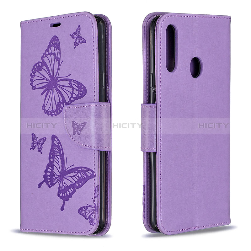 Custodia Portafoglio In Pelle Farfalla Cover con Supporto B01F per Samsung Galaxy A20s Lavanda