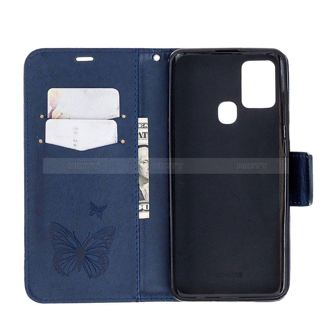 Custodia Portafoglio In Pelle Farfalla Cover con Supporto B01F per Samsung Galaxy A21s