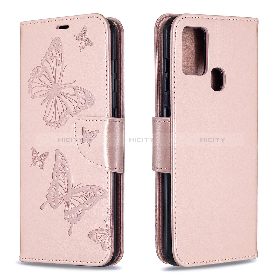 Custodia Portafoglio In Pelle Farfalla Cover con Supporto B01F per Samsung Galaxy A21s