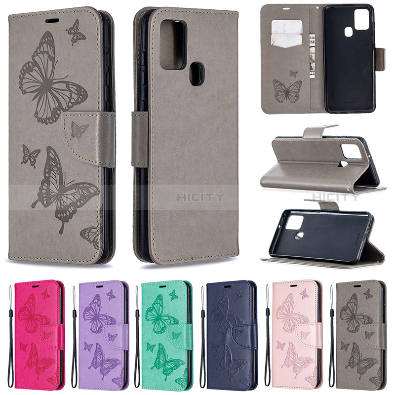 Custodia Portafoglio In Pelle Farfalla Cover con Supporto B01F per Samsung Galaxy A21s