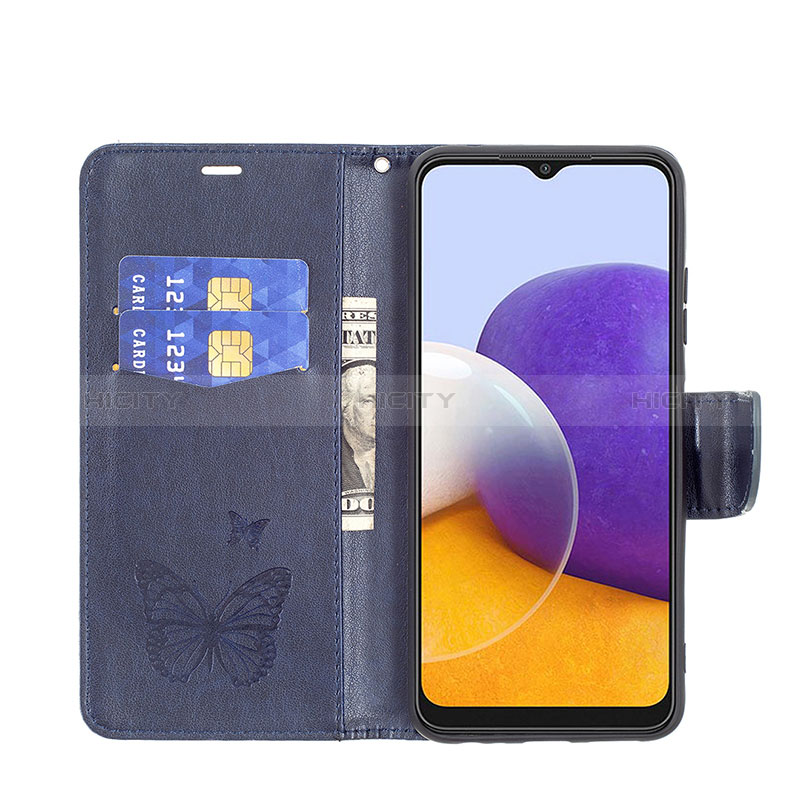 Custodia Portafoglio In Pelle Farfalla Cover con Supporto B01F per Samsung Galaxy A22s 5G