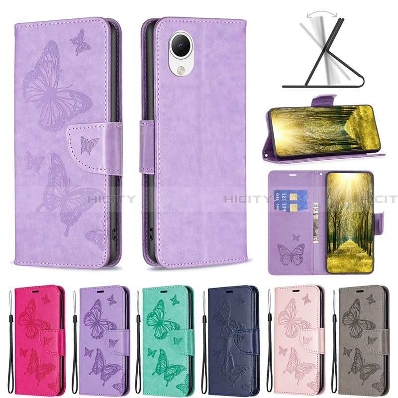 Custodia Portafoglio In Pelle Farfalla Cover con Supporto B01F per Samsung Galaxy A23s