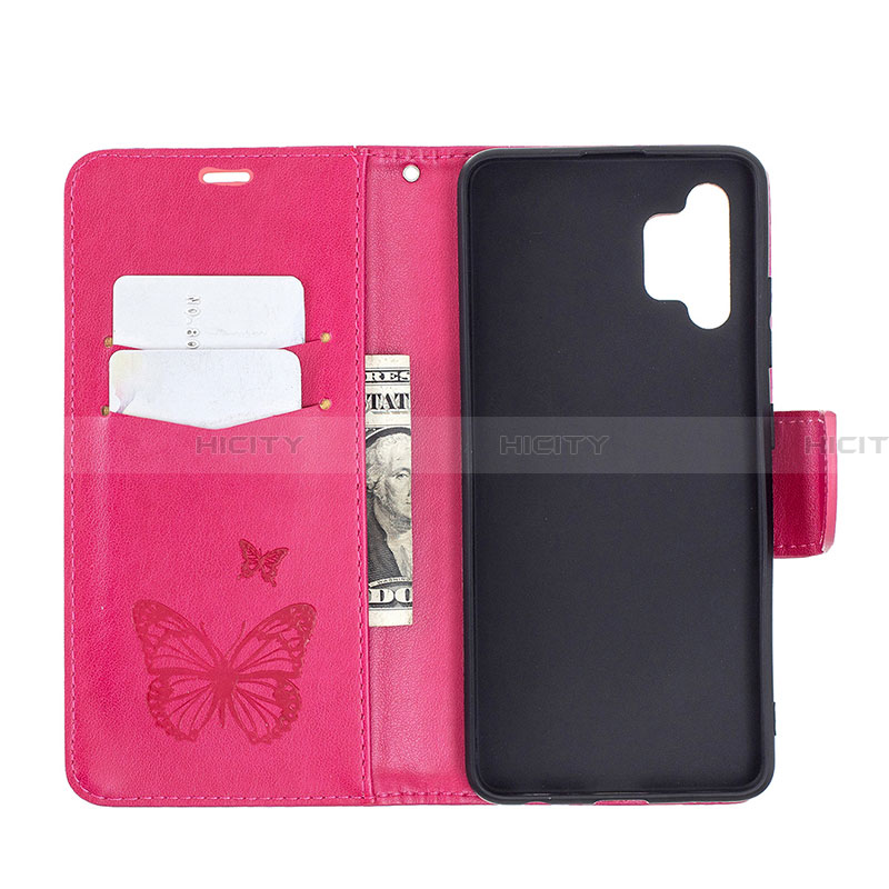 Custodia Portafoglio In Pelle Farfalla Cover con Supporto B01F per Samsung Galaxy A32 4G