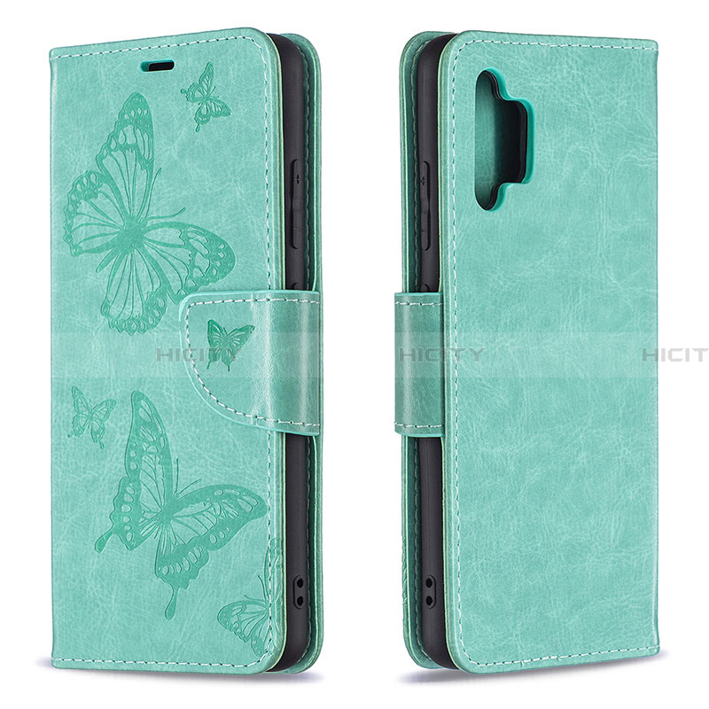 Custodia Portafoglio In Pelle Farfalla Cover con Supporto B01F per Samsung Galaxy A32 4G Verde