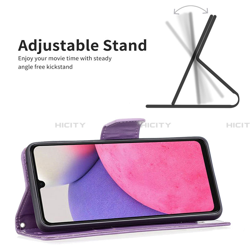 Custodia Portafoglio In Pelle Farfalla Cover con Supporto B01F per Samsung Galaxy A33 5G