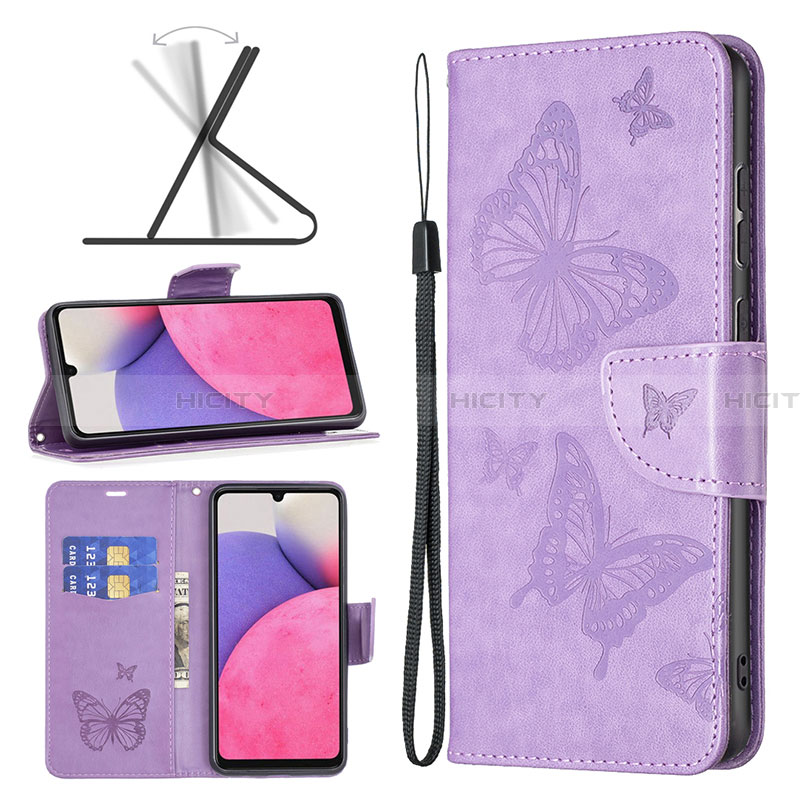 Custodia Portafoglio In Pelle Farfalla Cover con Supporto B01F per Samsung Galaxy A33 5G