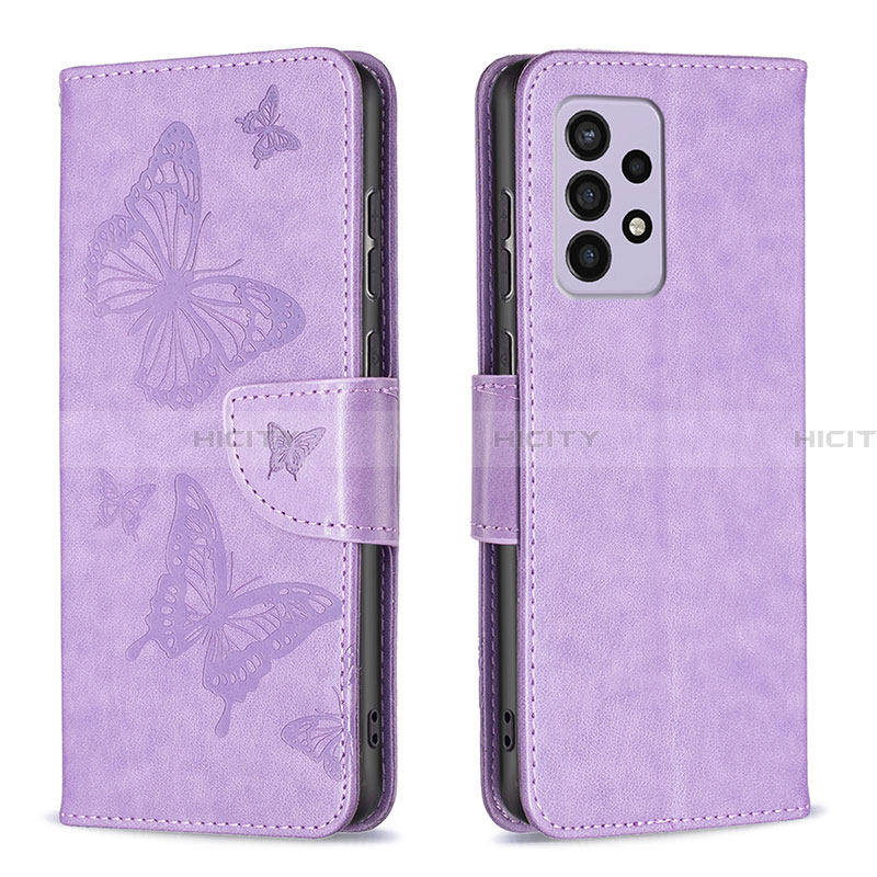 Custodia Portafoglio In Pelle Farfalla Cover con Supporto B01F per Samsung Galaxy A33 5G Lavanda