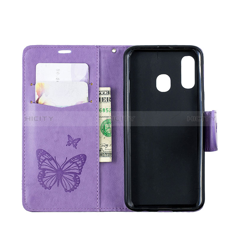 Custodia Portafoglio In Pelle Farfalla Cover con Supporto B01F per Samsung Galaxy A40