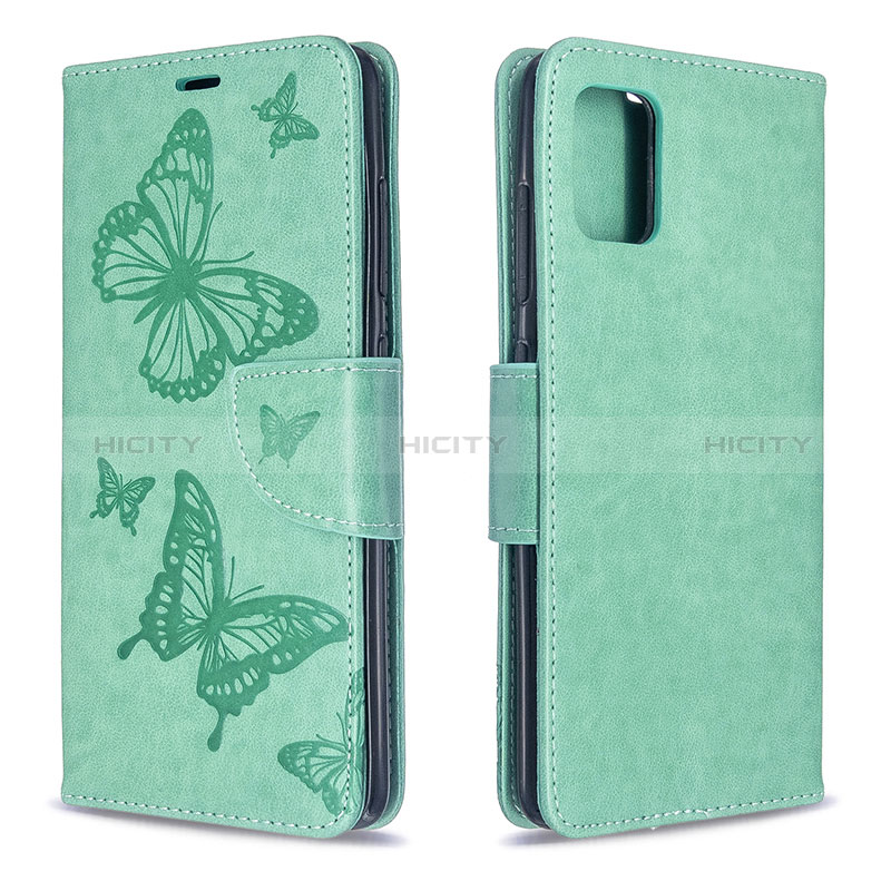 Custodia Portafoglio In Pelle Farfalla Cover con Supporto B01F per Samsung Galaxy A51 4G Verde