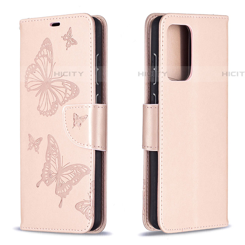 Custodia Portafoglio In Pelle Farfalla Cover con Supporto B01F per Samsung Galaxy A72 5G Oro Rosa