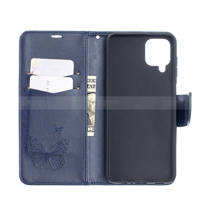 Custodia Portafoglio In Pelle Farfalla Cover con Supporto B01F per Samsung Galaxy F12