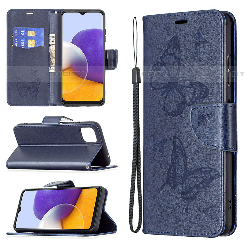 Custodia Portafoglio In Pelle Farfalla Cover con Supporto B01F per Samsung Galaxy F42 5G