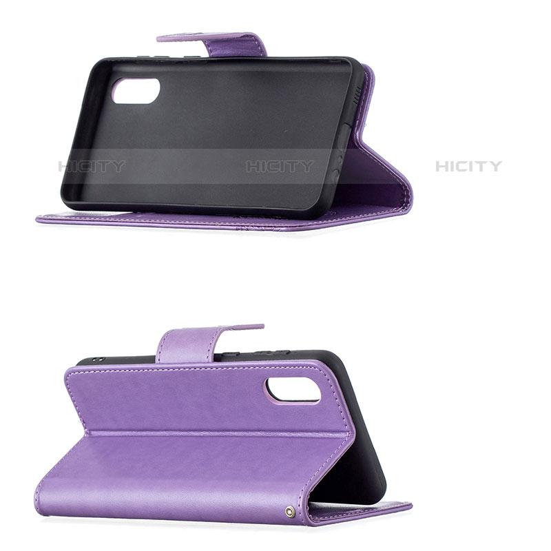 Custodia Portafoglio In Pelle Farfalla Cover con Supporto B01F per Samsung Galaxy M02