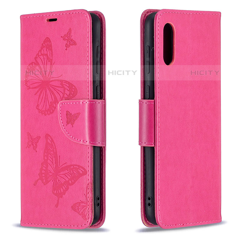 Custodia Portafoglio In Pelle Farfalla Cover con Supporto B01F per Samsung Galaxy M02