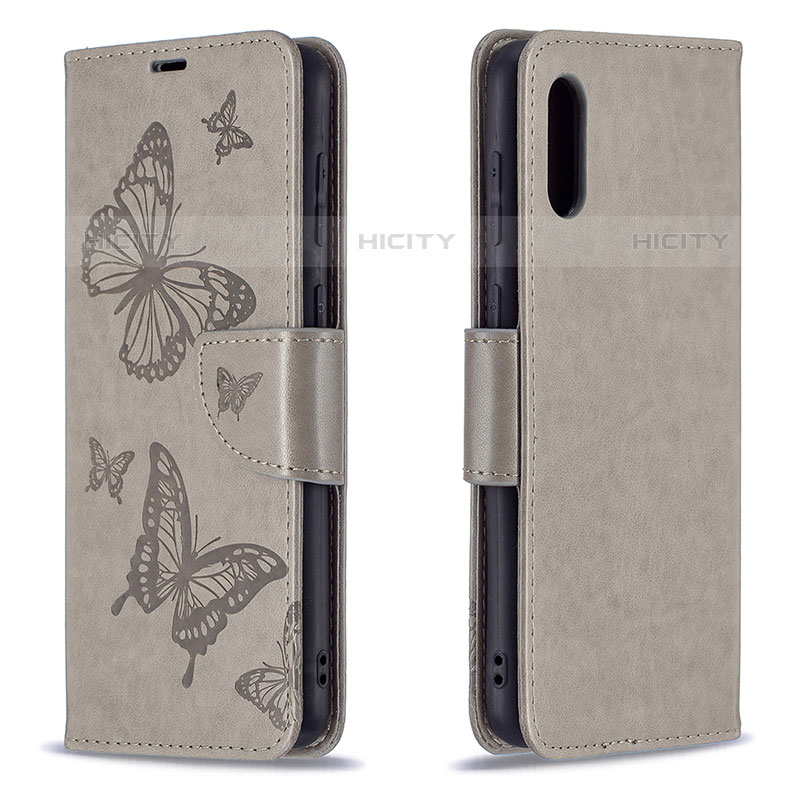 Custodia Portafoglio In Pelle Farfalla Cover con Supporto B01F per Samsung Galaxy M02