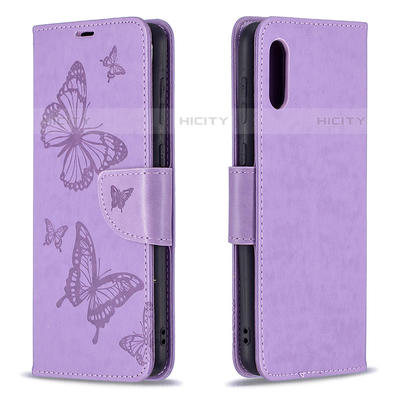 Custodia Portafoglio In Pelle Farfalla Cover con Supporto B01F per Samsung Galaxy M02